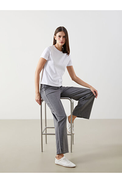 LC Waikiki Anthracite Striped Women's Pants