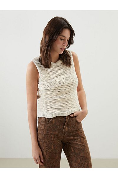 LC Waikiki Lcw Vision Crew Neck Openwork Women's Knitwear Sweater