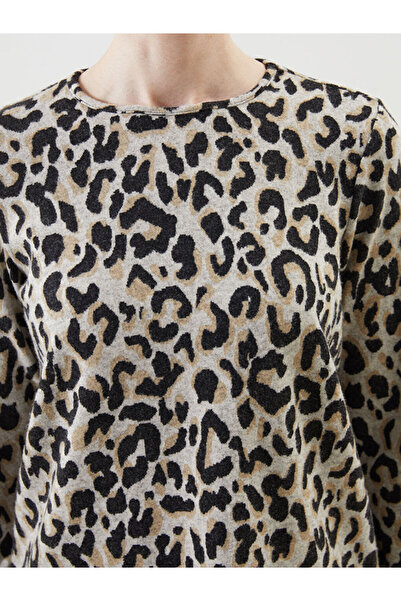 LC Waikiki LCW Grace Bisiklet Yaka Leopar Desenli Kadın Bluz