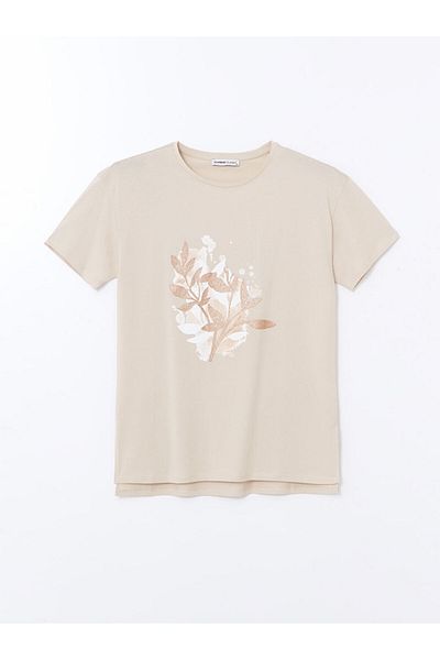 LC Waikiki Tricou de damă cu decolteu cu flori de sezon nou - S5FP63Z8