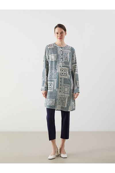 LC Waikiki New Season Women's Collar Patterned Tunic - S5G050Z8