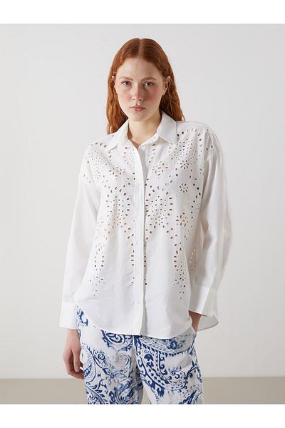 LC Waikiki Cămașă de damă oversize din amestec de in