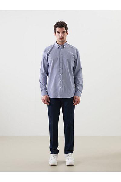 LC Waikiki Regular Fit Long Sleeve Plaid Poplin Men's Shirt