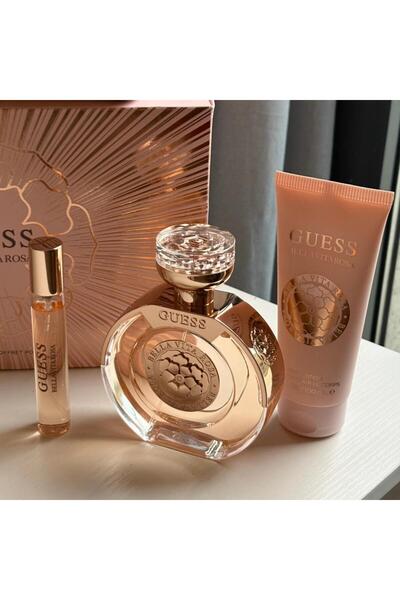 Guess Perfume Gift Set (Bag + 100ml Perfume + 15ml Perfume + 100ml Body Cream) Box Included