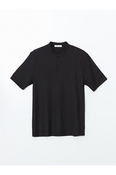 LC Waikiki Νέα σεζόν Judge Collar Patterned Buttoned Ανδρικό Tisort - S5G417Z8