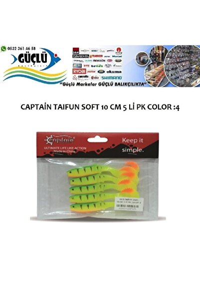 CAPTAIN Levrek Turna Silikonu Taıfun Soft 10 Cm 5 Li Pk Renk :4