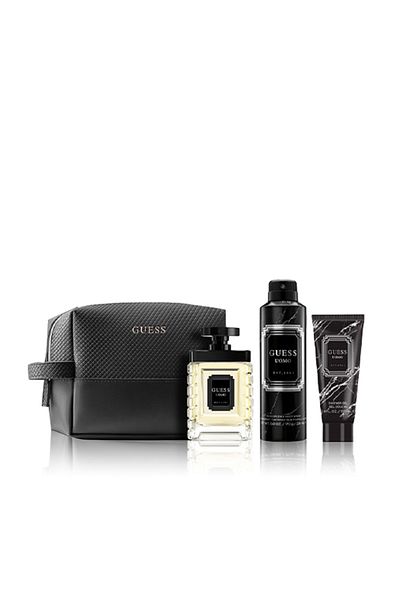 Guess Gus Uomo gift set for men (Guess Uomo perfume 100ml, body spray 226ml, shower gel 200ml)