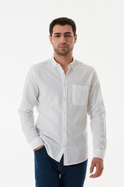 Fulla Moda Βασικό πουκάμισο με κουμπιά τσέπης
