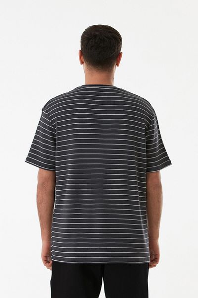 Fulla Moda Μπλουζάκι με ριγέ Jacquard Crew Neck