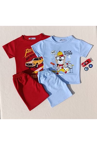 siyalife Set de 2 tricouri și pantaloni scurți pentru băieți