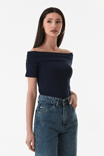 Fulla Moda Basic Madonna Collar Blouse