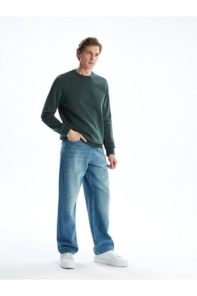 LC Waikiki Ανδρικό φούτερ με μακρυμάνικο εμπριμέ LCWAIKIKI Basic Crew Neck