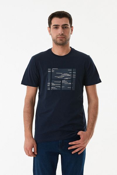 Fulla Moda Μπλουζάκι με ανάγλυφο εμπριμέ με λαιμόκοψη