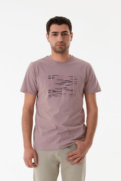 Fulla Moda Μπλουζάκι με ανάγλυφο εμπριμέ με λαιμόκοψη