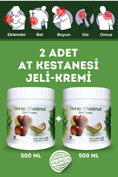 Hunca Care At Kestanesi Jeli, Kas Ve Eklem Masaj Kremi 500 ml ( 2 Adet X 500 ml )