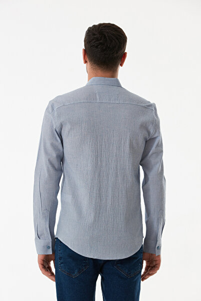 Fulla Moda Crinkle Fabric Buttoned Shirt