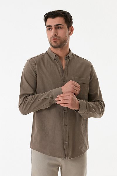 Fulla Moda Βασικό πουκάμισο με μία τσέπη