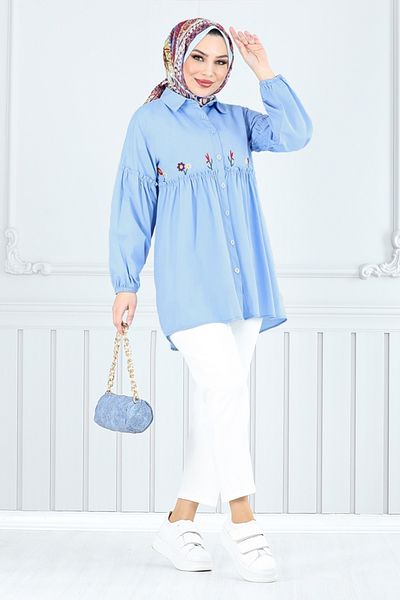 ModaMerve Nrackşdetay Tunic - 4060Asn936-M Baby Blue Report