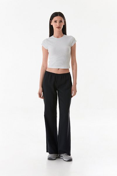 Fulla Moda Elastic Waist Low Waist Modal Fabric Palazzo Trousers