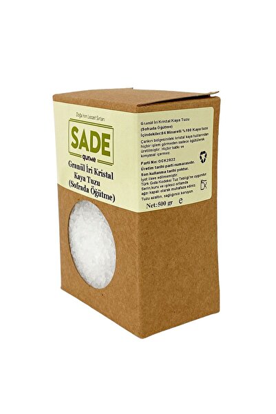 Sade Gurme Gurme Granül Iri Kristal Kaya Tuzu 500gr ( Sofrada Öğütme )