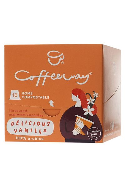 Coffeeway Delicious Vanilla Flavored Coffee Pods (10 x 50g)