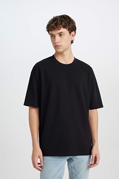DeFacto Men's T-Shirt X3926Az/Bk81 Black