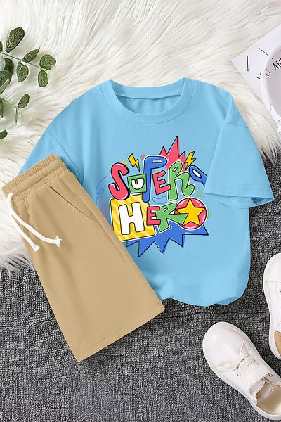 MYADA Set pentru copii din 2 piese cu imprimeu Super Hero premium 22425