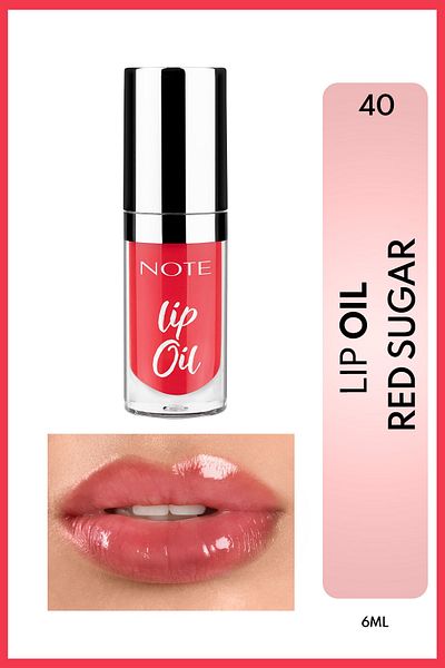 NOTE Lip Oil Moisturizing and Glossy Lip Care Oil - 40 Sugar Red - Red