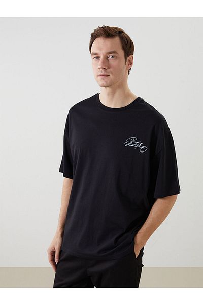 LC Waikiki New Season Crew Neck Κοντό μανίκι εμπριμέ χτενισμένο βαμβακερό ανδρικό Tisort - S5II79Z8