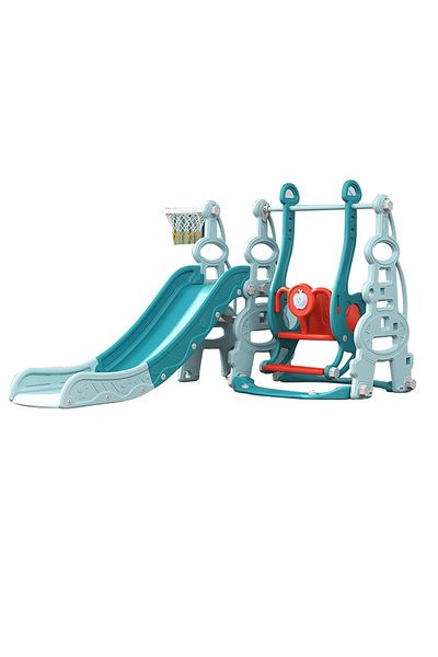 Ma Baby 4 in 1 Kids Slide and Swing Set with Basketball Hoop