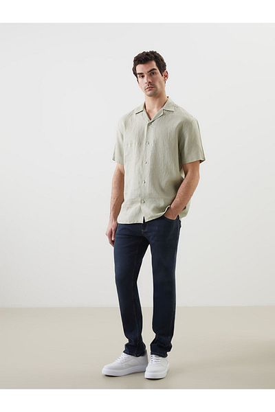LC Waikiki Regular Fit Short Sleeve Linen Men's Shirt