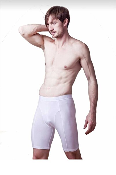 Lüx Er-şah Under Wear Erkek Modal Beyaz Yazılı Uzun Don 702