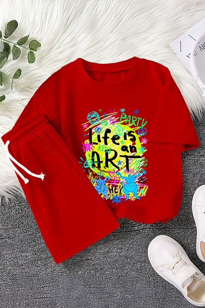 MYADA Premium Life Is an Art Printed 2-Piece Children's Set 22443