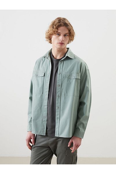 LC Waikiki Ανδρικό πουκάμισο Cozy Fit μακρυμάνικο Gabardine