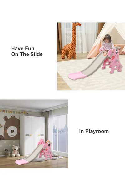 Ma Baby Children's Slide Indoor Household Small Kids Slide for Toddlers Folding Indoor Freestanding Pink