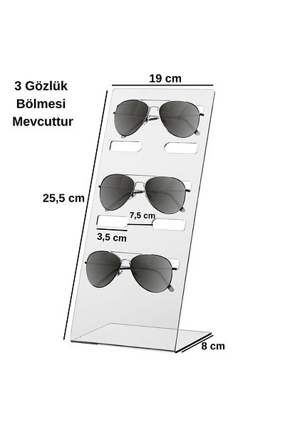 omilife Transparent Plexiglass Three Compartment Glasses Stand Aesthetic and Functional Design