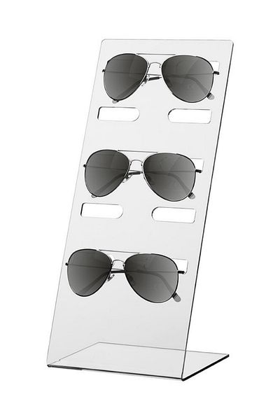 omilife Transparent Plexiglass Three Compartment Glasses Stand Aesthetic and Functional Design