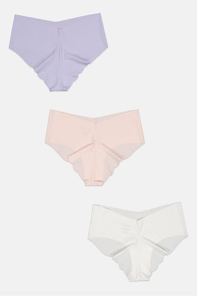 Bebe Women 3 Pcs Solid Lace Panty, Lilac