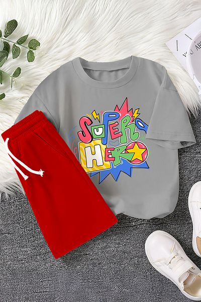 MYADA Premium Super Hero Printed 2-Piece Children's Suit 22425