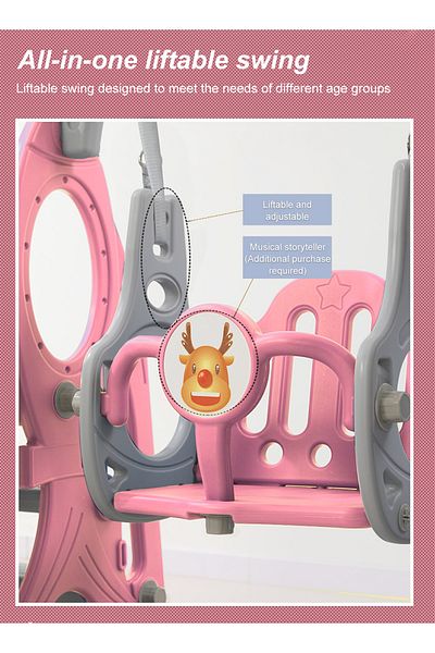 Ma Baby 4 in 1 Kids Slide and Swing Set, Indoor/Outdoor for Kids Baby with Basketball Hoop