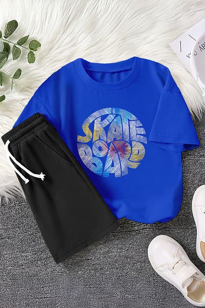 MYADA Set pentru copii din 2 piese cu imprimeu skateboard 22442