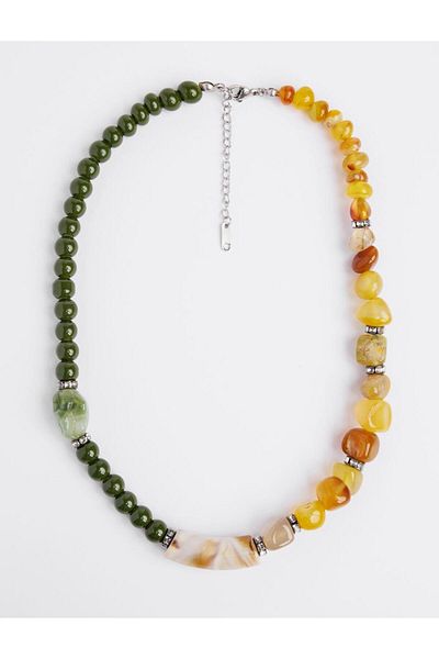 Jimmy Key Mixed Agate Natural Stone Adjustable Necklace