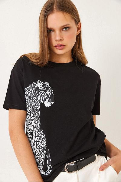Bianco Lucci Dámske základné tričko Lion s krátkym rukávom 60602014
