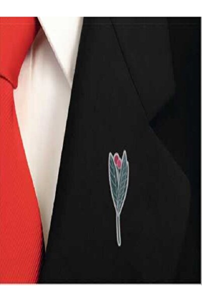 Hobbi Tasarım Lale Çiçek Islami Pin Bros Metal Yaka Rozeti