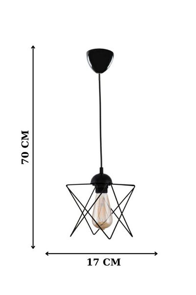 MHK Collection Black 3 Single Pendant Lamp Zigzag Chandelier