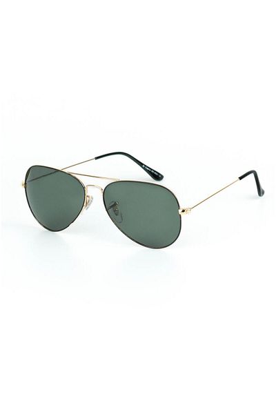 Di Caprio Men's Green Polarized Protected Geometric Model Sunglasses