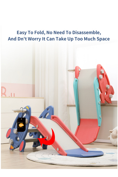 KidLe 2 in 1 Children's Slide Kids Slide with Basketball Hoop