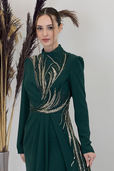 Surikka Marbling Jumpsuit with Applique Embroidery on the Front