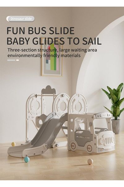 Ma Baby 3 في 1 زحليقة وأرجوحة للأطفال، زحليقة قائمة بذاتها للأطفال، داخلية وخارجية، زحليقة طويلة،
