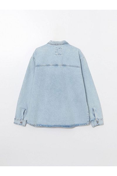 LC Waikiki Pánská džínová košile LCW Jeans pohodlného střihu s dlouhým rukávem